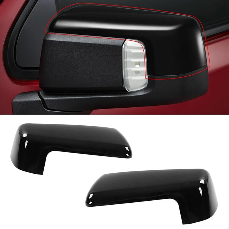 Moonlinks Compatible with 2019-2025 Chevy Silverado 1500 GMC Sierra 1500 Side Mirror Cover,Glossy Black LH & RH Side Door Exterior Rearview Mirror Cap Trim for Silverado 1500(1 Pair） - Image 1